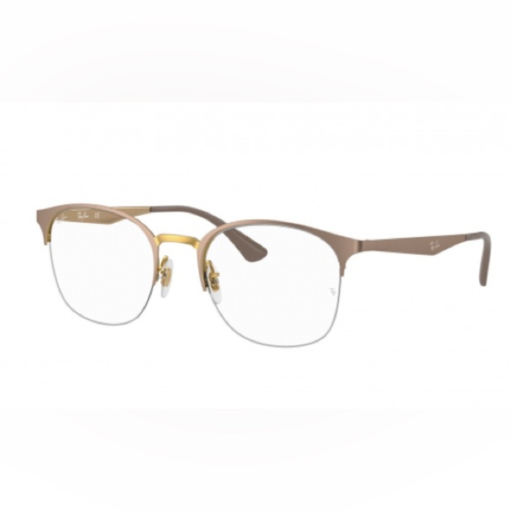 RAY-BAN RX6422 3005 square Ray-Ban optical comes in a matte beige on gold frame